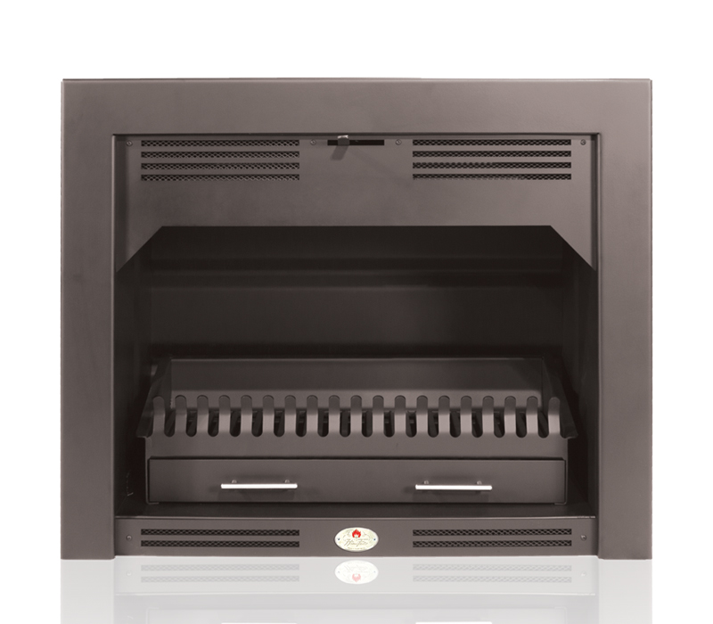 Home Fires built-in wood fireplace
