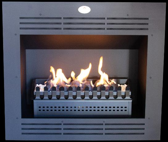 Built-in vent-free gas fireplace