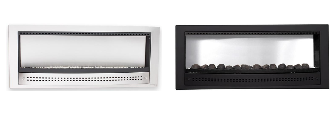 Chad-O-Chef Contemporary Fireplace Black Mirror Back - VFP1000