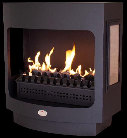 760 Freestanding Maluti Gas Fireplace with Side Glass & Coal Grate