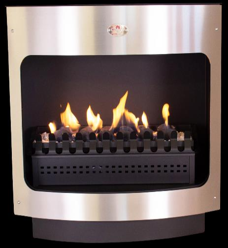 760 Freestanding Maluti Gas Fireplace with S/S Facia & Coal Grate
