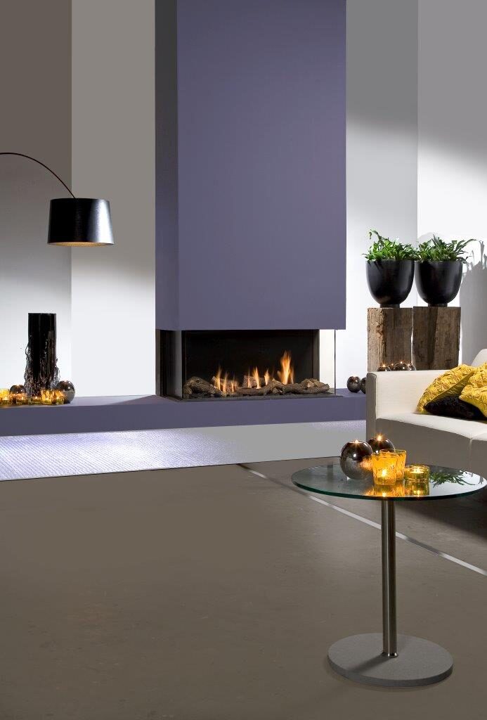 Faber Triple Smart L three-sided gas fireplace